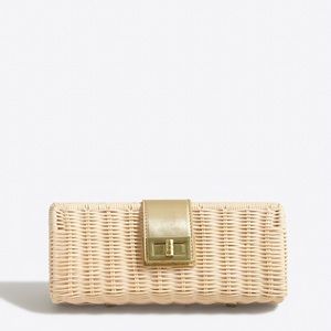 J.Crew Factory Rattan Clutch NWT
